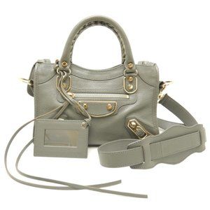 Balenciaga Mini City Bag Shoulder Bag Leather Gray